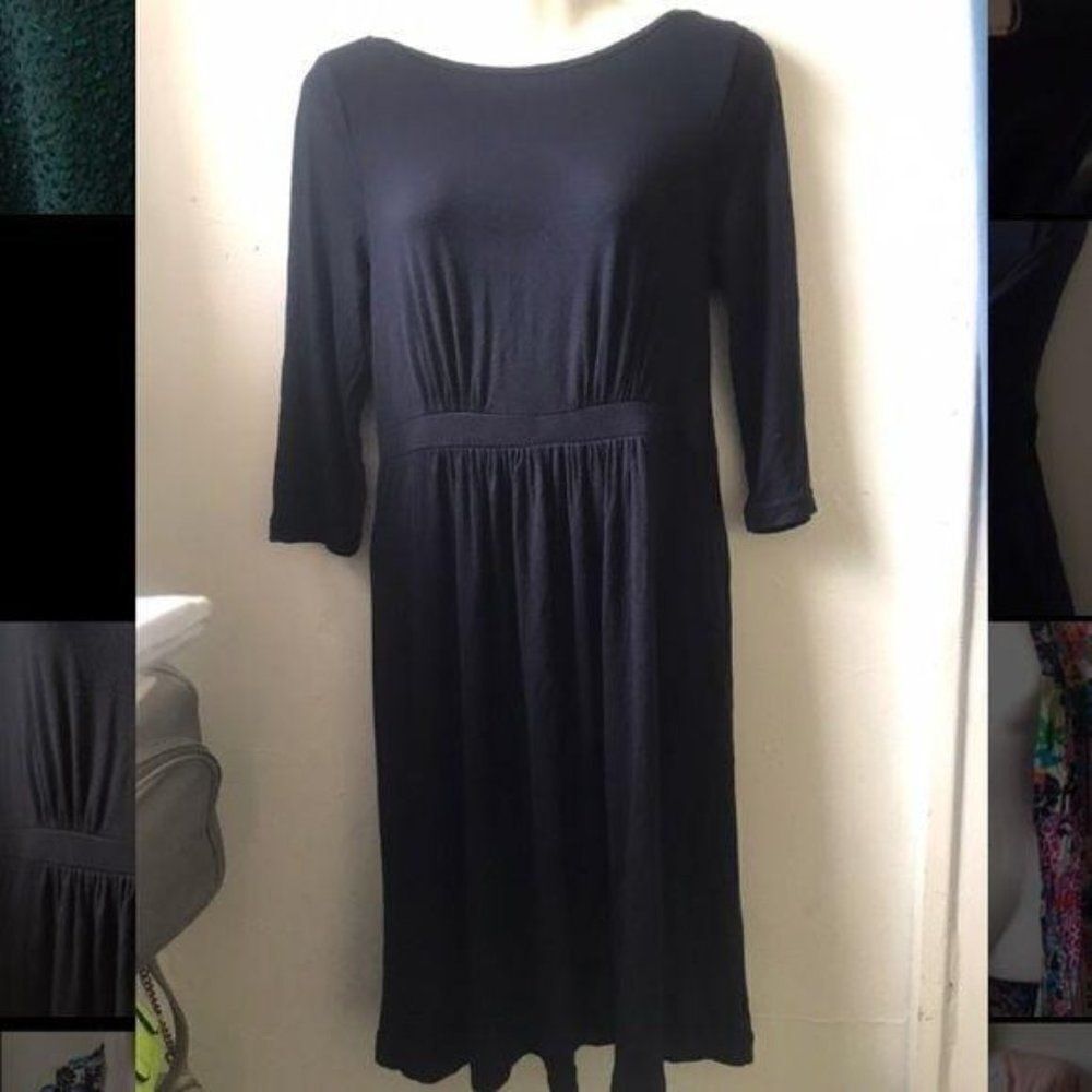 J. Crew Long Sleeve Flowy Dress Navy Small